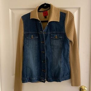 Denim sweater jacket